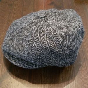 STETSON Newsboy Hat Cap Tweed Herringbone